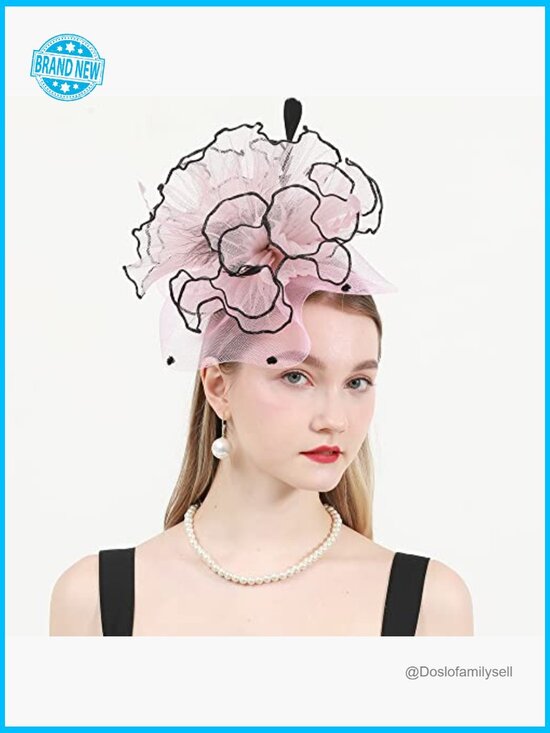 Organza Wide Brim Derby Hat Bridal Fascinator Church Wedding Tea Party Headwear